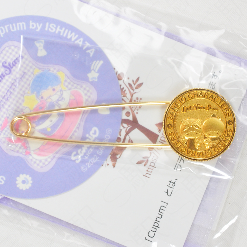 Sanrio Characters Pin Brooch X Cuprum by ISHIWATA - Little Twin Stars Gold